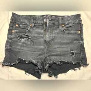 American Eagle Outfitters Gray Jean Shorts Distressed Cut-Off Style